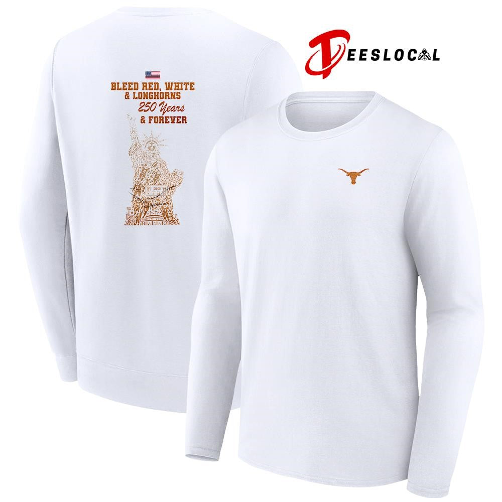 Texas Longhorns NCAA Independance Day 250 years and forever Statue of Liberty shirt