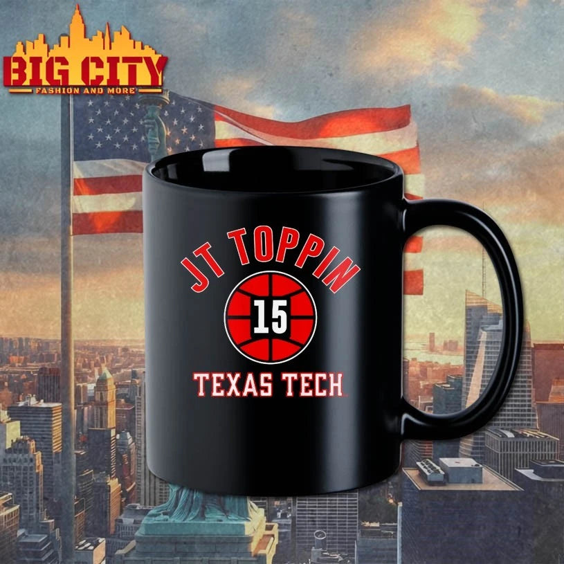 Texas Tech Basketball JT Toppin Name Number Ball 15 shirt