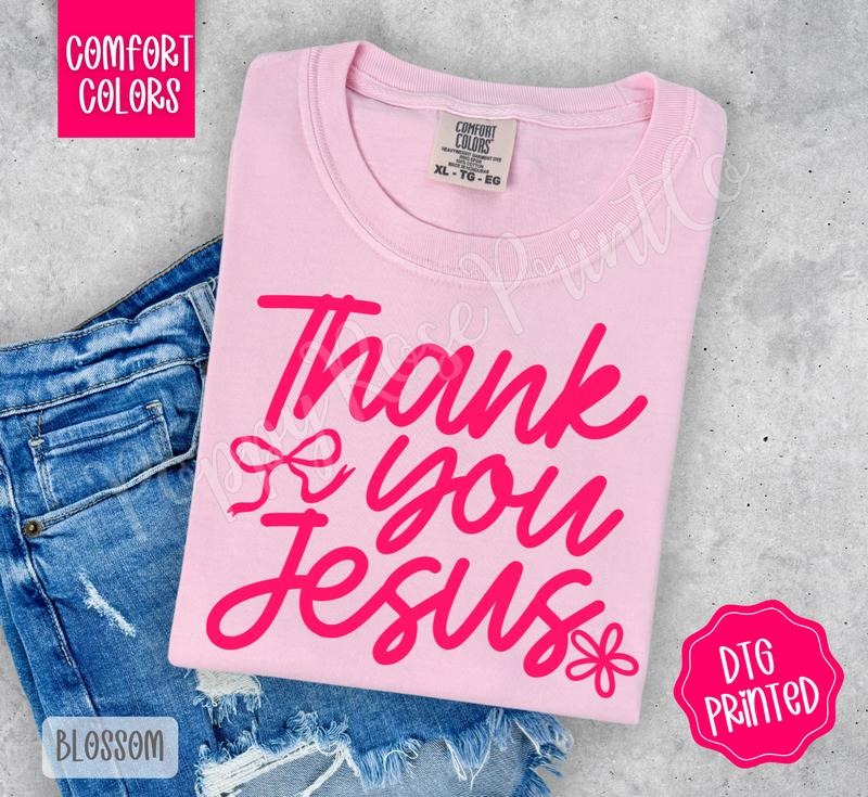 Thank You Jesus Shirt Comfort Colors, Trendy Religious Women's Tee, Gift for Her