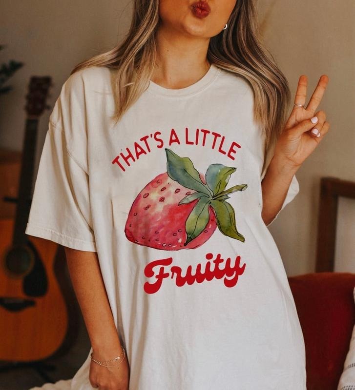 That's a little fruity shirt | fruity shirt | strawberry cottagecore shirt | strawberry aesthetic | lesbian shirt | funny...