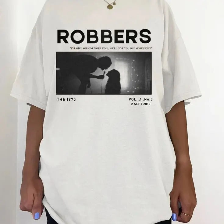 The 1975 Band Shirt, Robbers Album Newspaper Graphic Fan Tee Hoodie, Sweatshirt | CiraTrend.com