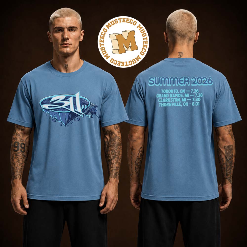 The 311 Band Summer Tour 2026 Event Tee Light Denim Blue Two Sided Unisex T Shirt