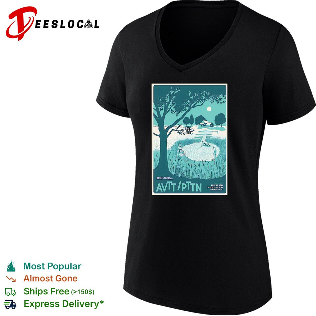 The Avett Brothers and Mike Patton AVTT PTTN teal poster shirt