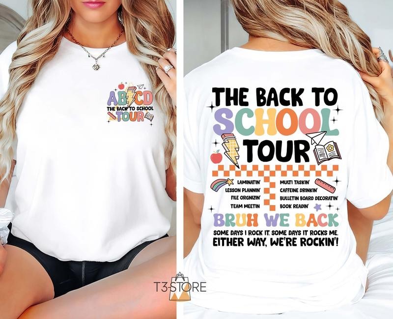 The Back To School Tour T-shirt Bruh We Back Shirt Teacher Shirt Teacher Team Shirt Gift For Teacher Teacher Life Grade...