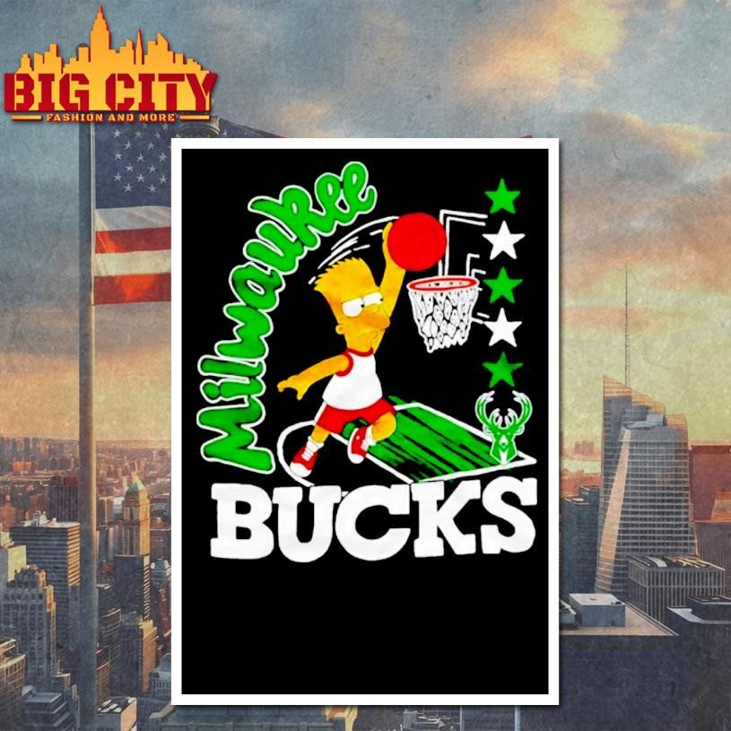 The Bart Simpson X Milwaukee Bucks Nba Mashup Shirt