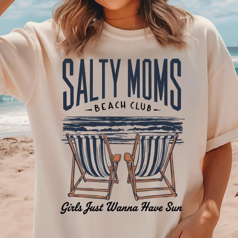 The Beach Club Tshirt, Trendy Summer Tee, Aesthetic Beach Shirt, Retro Beach Girl T-Shirt, Funny Sarcastic Mom, Mother's...