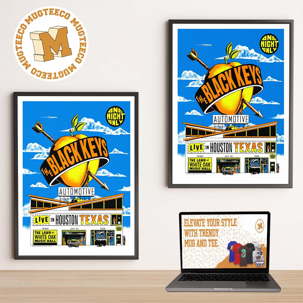 The Black Keys Houston Texas Event Poster At White Oak Music Hall On July 24 2026 Home Decor Poster Canvas