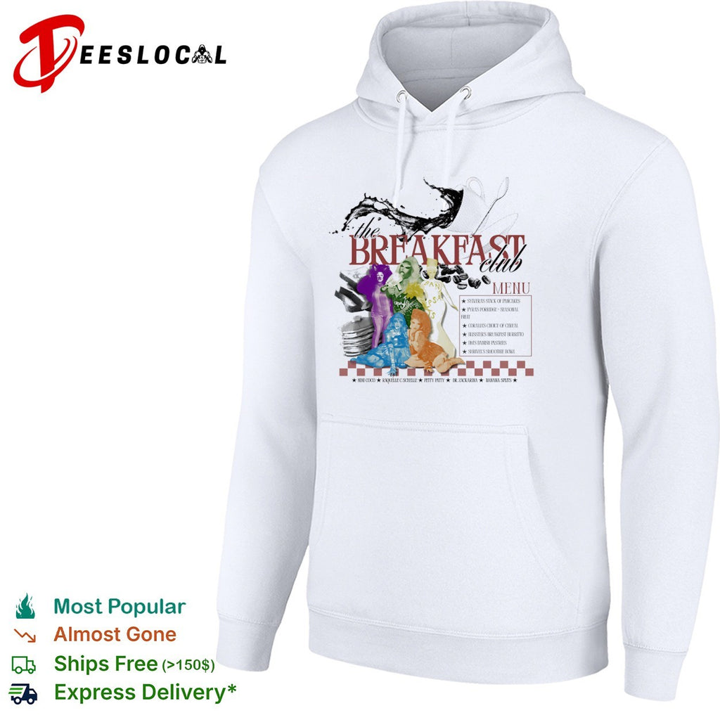 The Breakfast Club menu Nini Coco Raquelle C Schelle Petty Patty Dr Zackarina Banana Splits shirt
