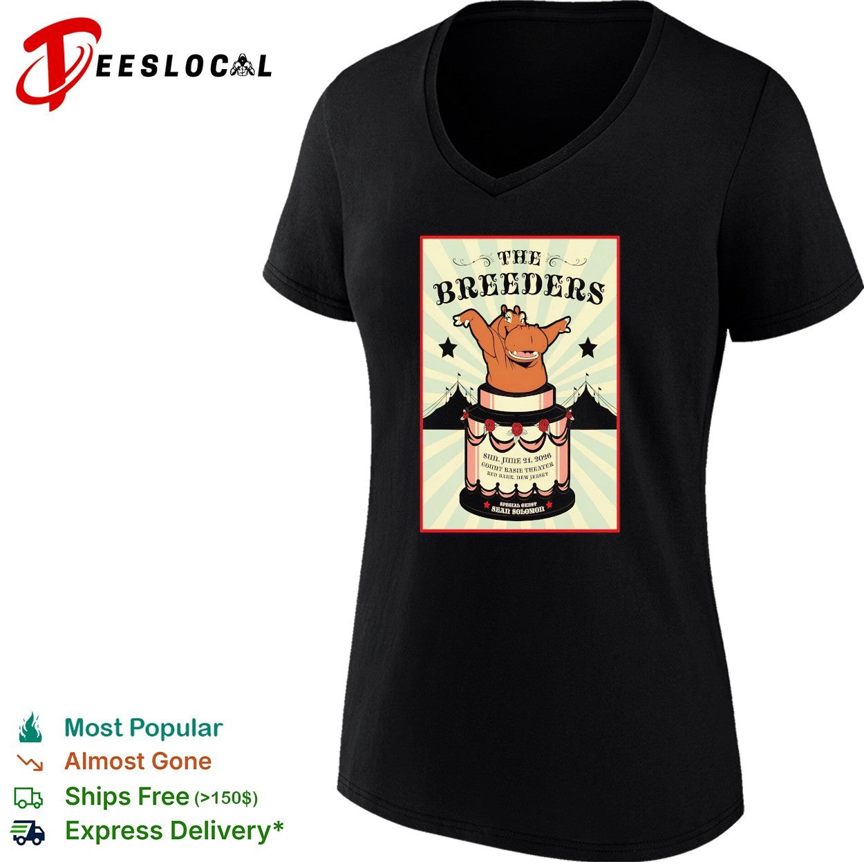 The Breeders circus bear raising paws poster shirt