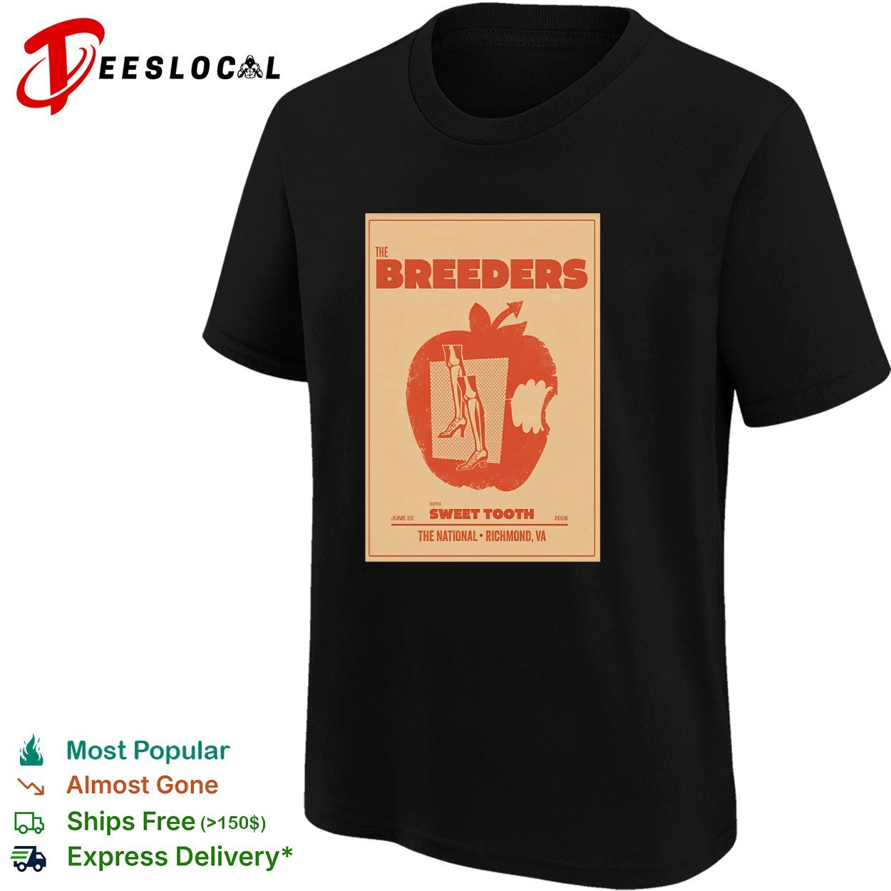 The Breeders with Sweet Tooth The National Richmond Virginia poster shirt