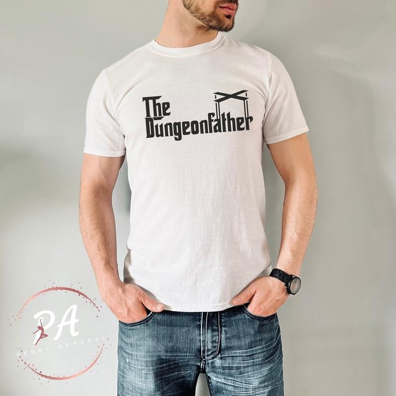 The Dungeonfather Godfather Tshirt, Dungeon Master Tshirt, Geek Gift, 20 Sided Dice Shirt, Dungeons And Dragons Tee, D &...