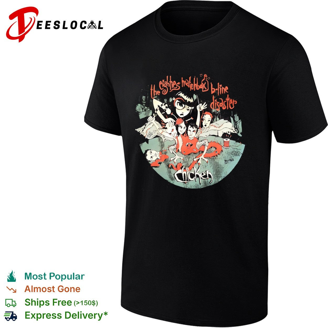 The Eighties Matchbox B-Line Disaster Chicken Band Logo Alternative Rock Shirt