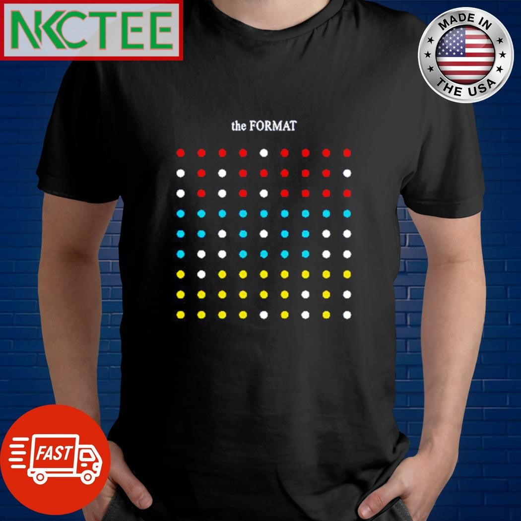 The Format Dots red white green yellow shirt