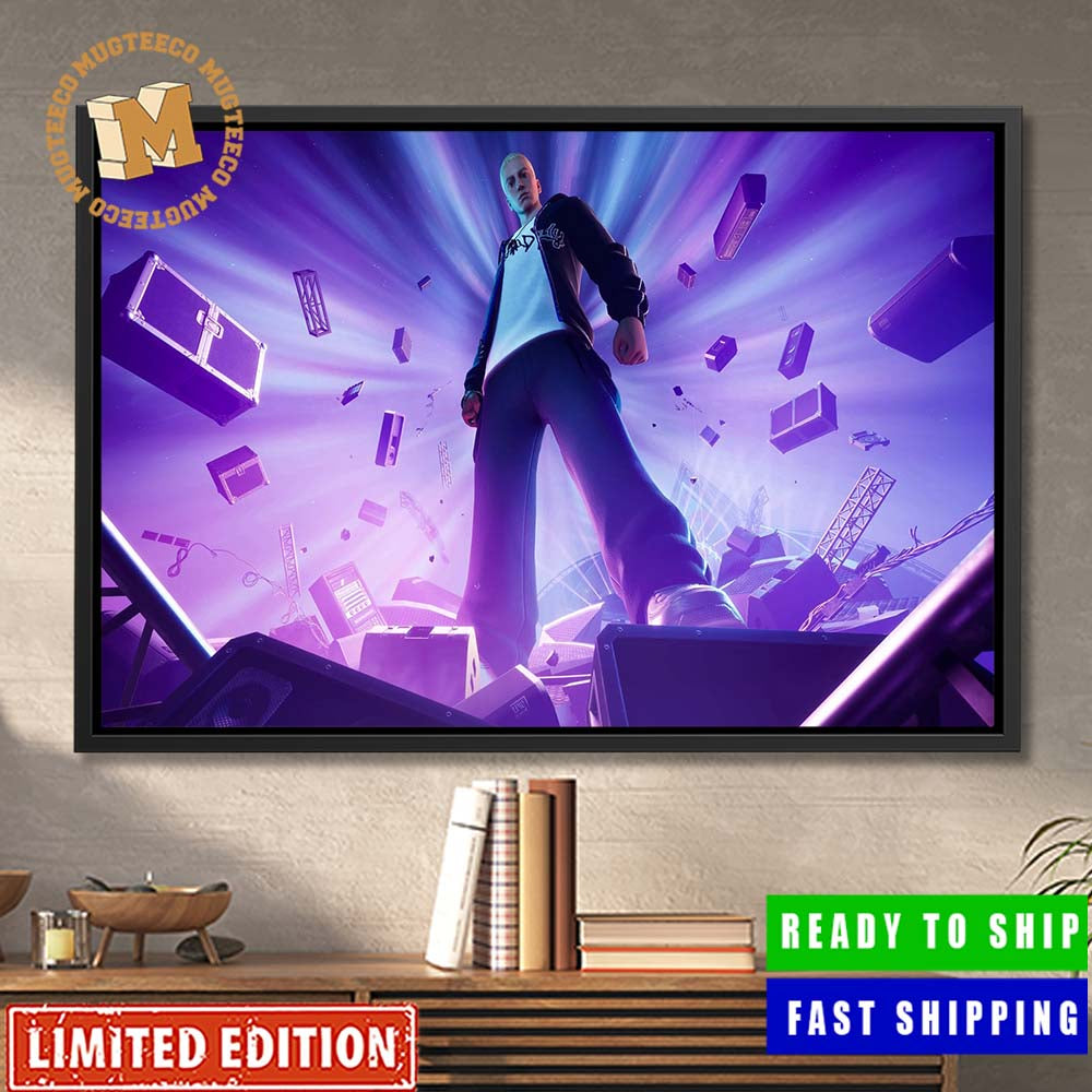 The Fortnite Big Bang Event Feature Eminem Home Decor Poster Canvas