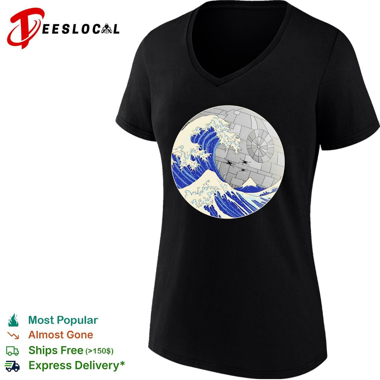 The Great Wave off Kanagawa and the Death Star shirt