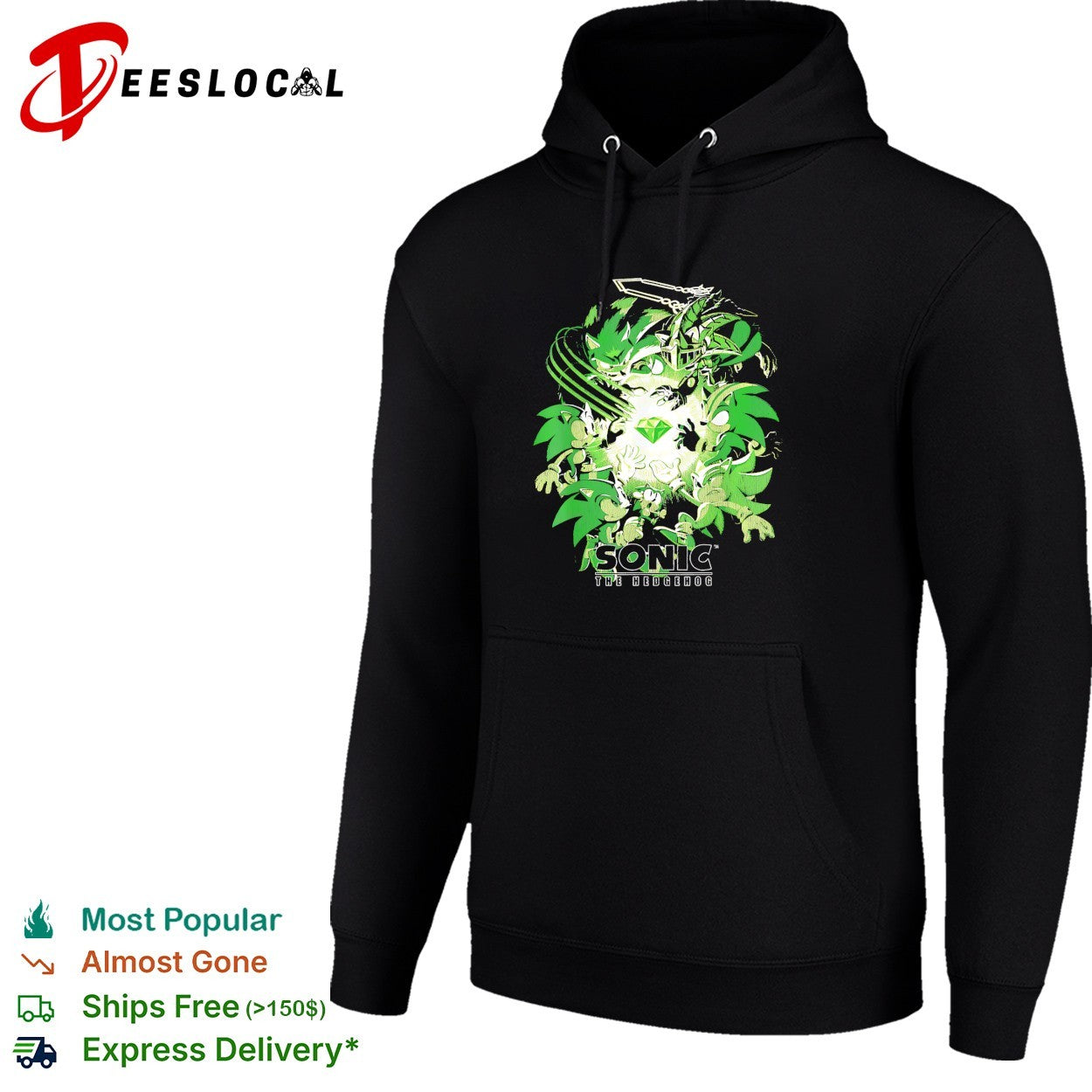 The Green Hedgehog with emerald diamond graphic shirt