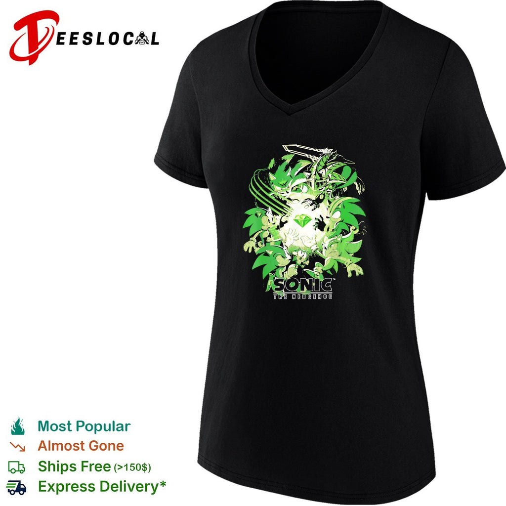 The Green Hedgehog with emerald diamond graphic shirt