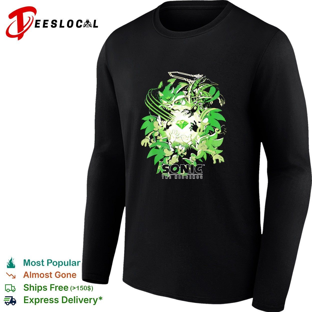 The Green Hedgehog with emerald diamond graphic shirt