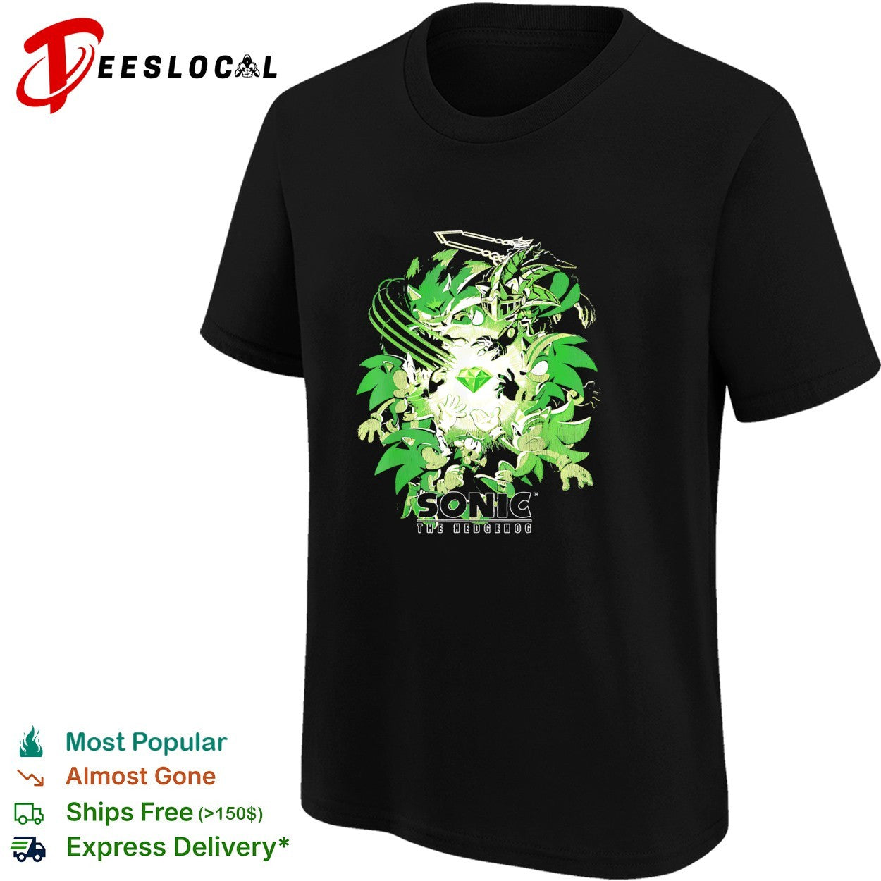 The Green Hedgehog with emerald diamond graphic shirt