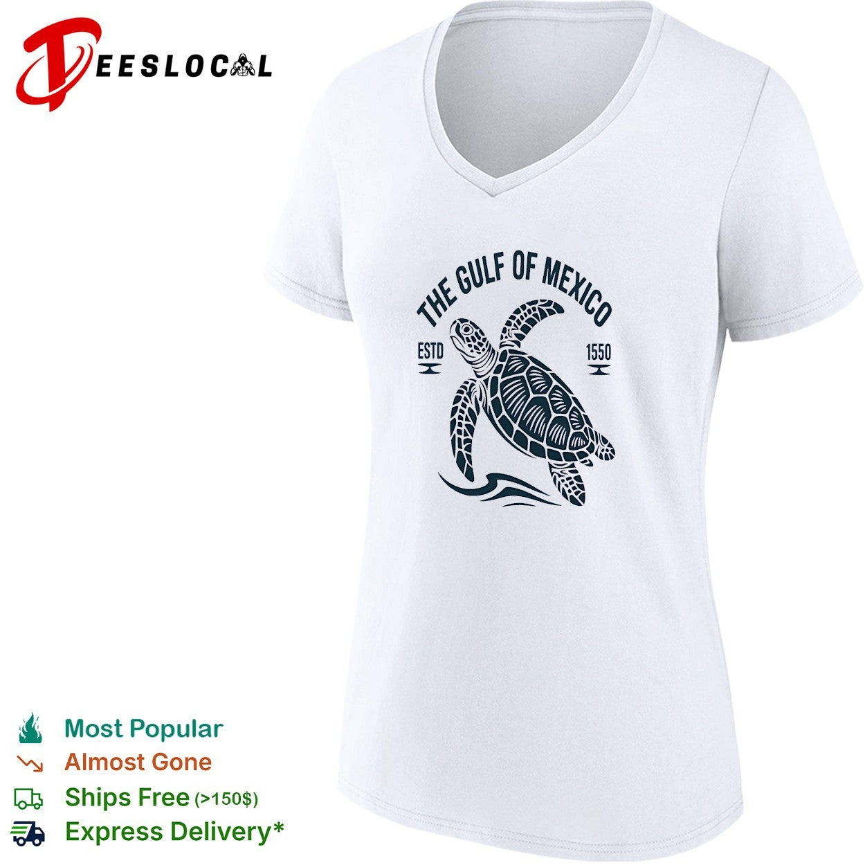 The Gulf of Mexico sea turtle estd 1550 shirt