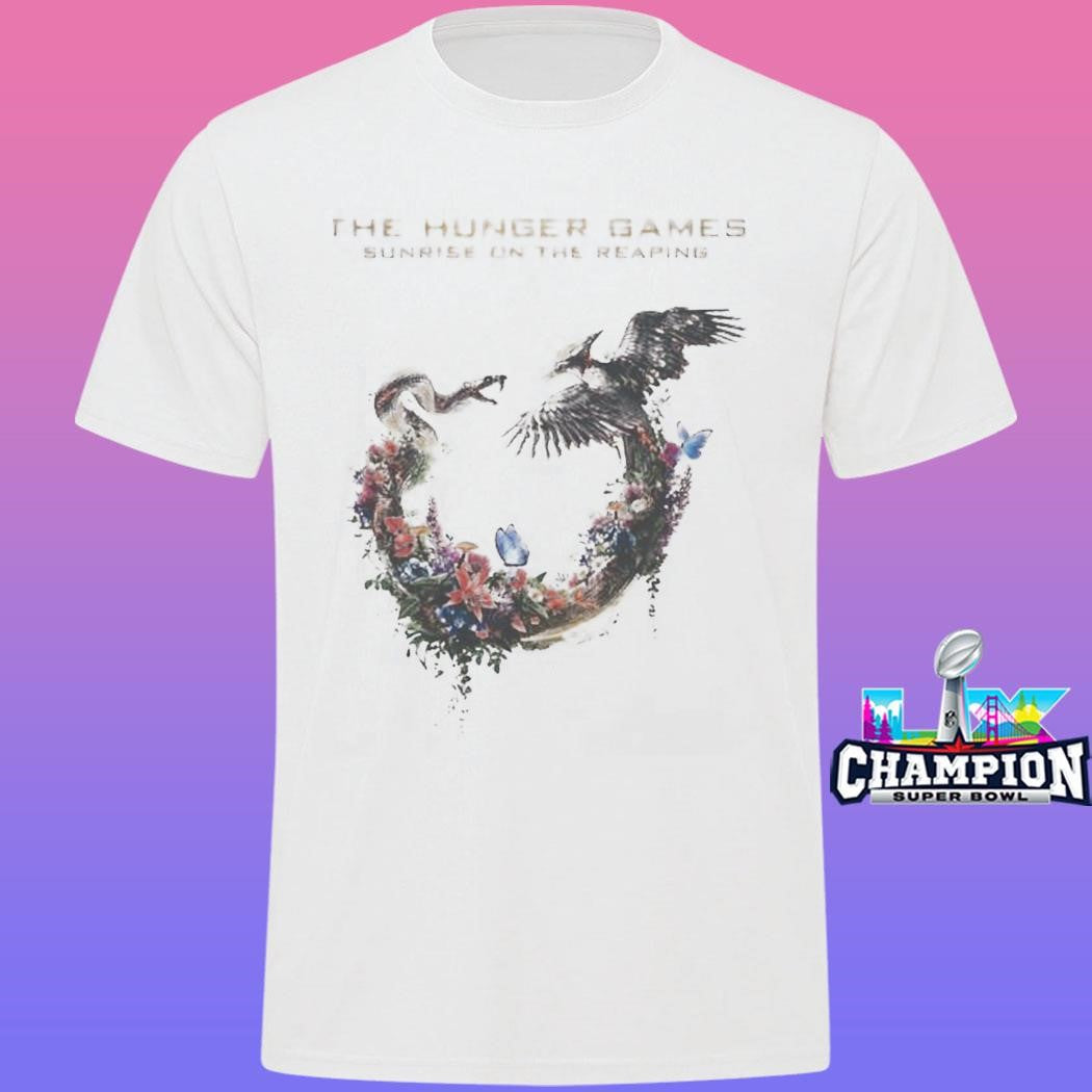 The Hunger Games Sunrise On The Reaping Logo Snake And Bird Shirt