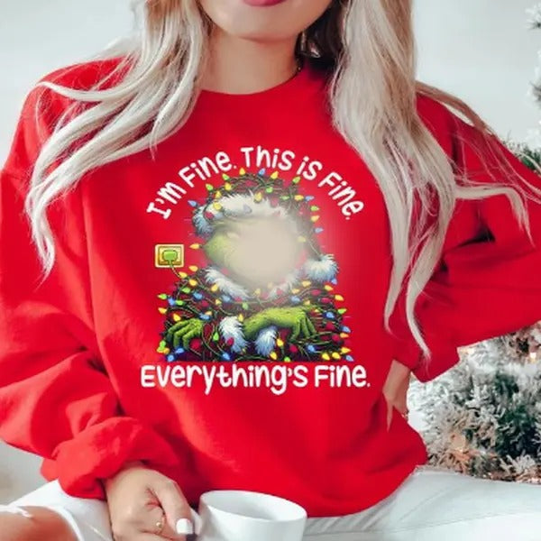 The I'm Fine, This Is fine Christmas Sweatshirt, Merry Christmas Tee, Snowman Shirt Hoodie | CiraTrend.com