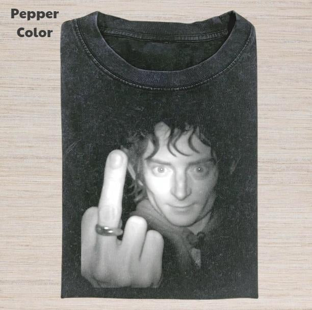 The Lord of the Rings Vintage Graphic Tee, Frodo Middle Finger T-Shirt, Movies Tee, Unisex Meme Funny Dumb Shirt,...