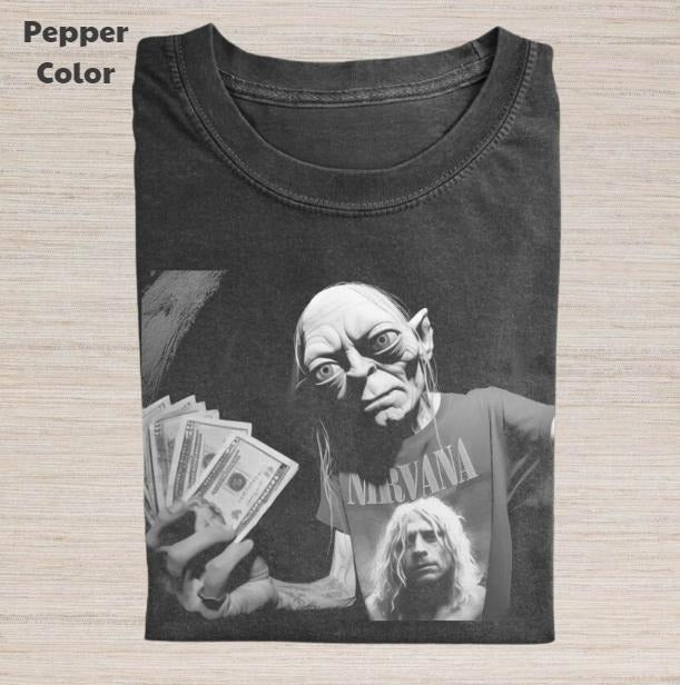 The Lord of the Rings Vintage Graphic Tee, Gollum Dollar T-Shirt, Movies Tee, Unisex Meme Cringe Funny Dumb Shirt,...