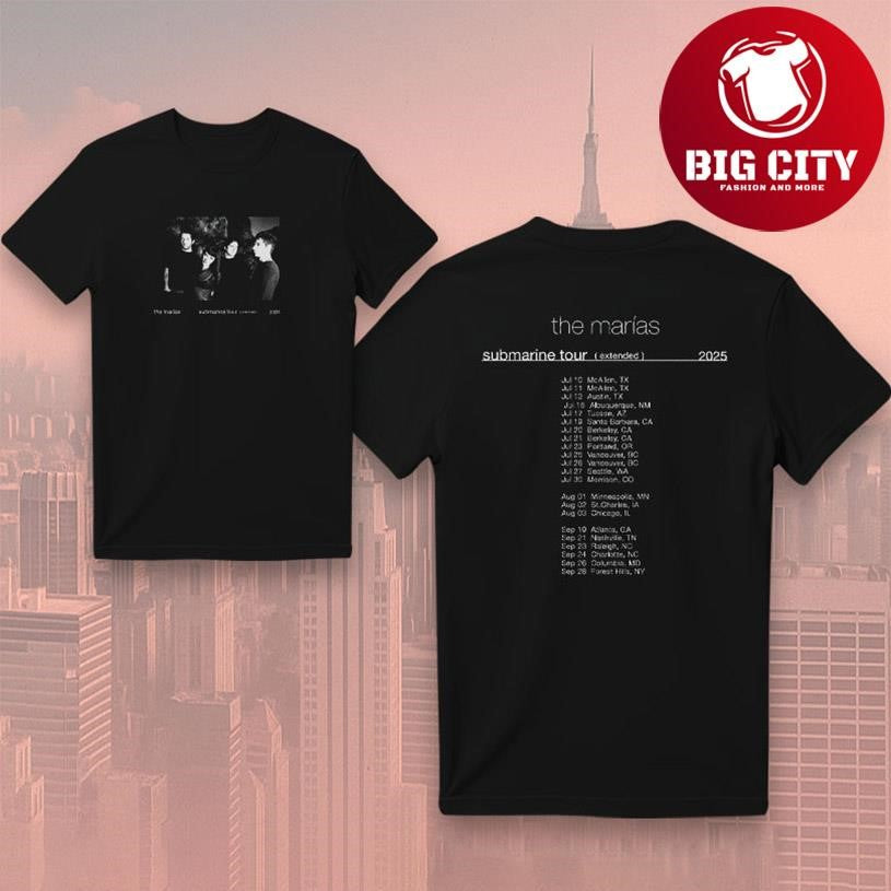 The Marias Submarine North America Tour 2025 Two Sided Shirt