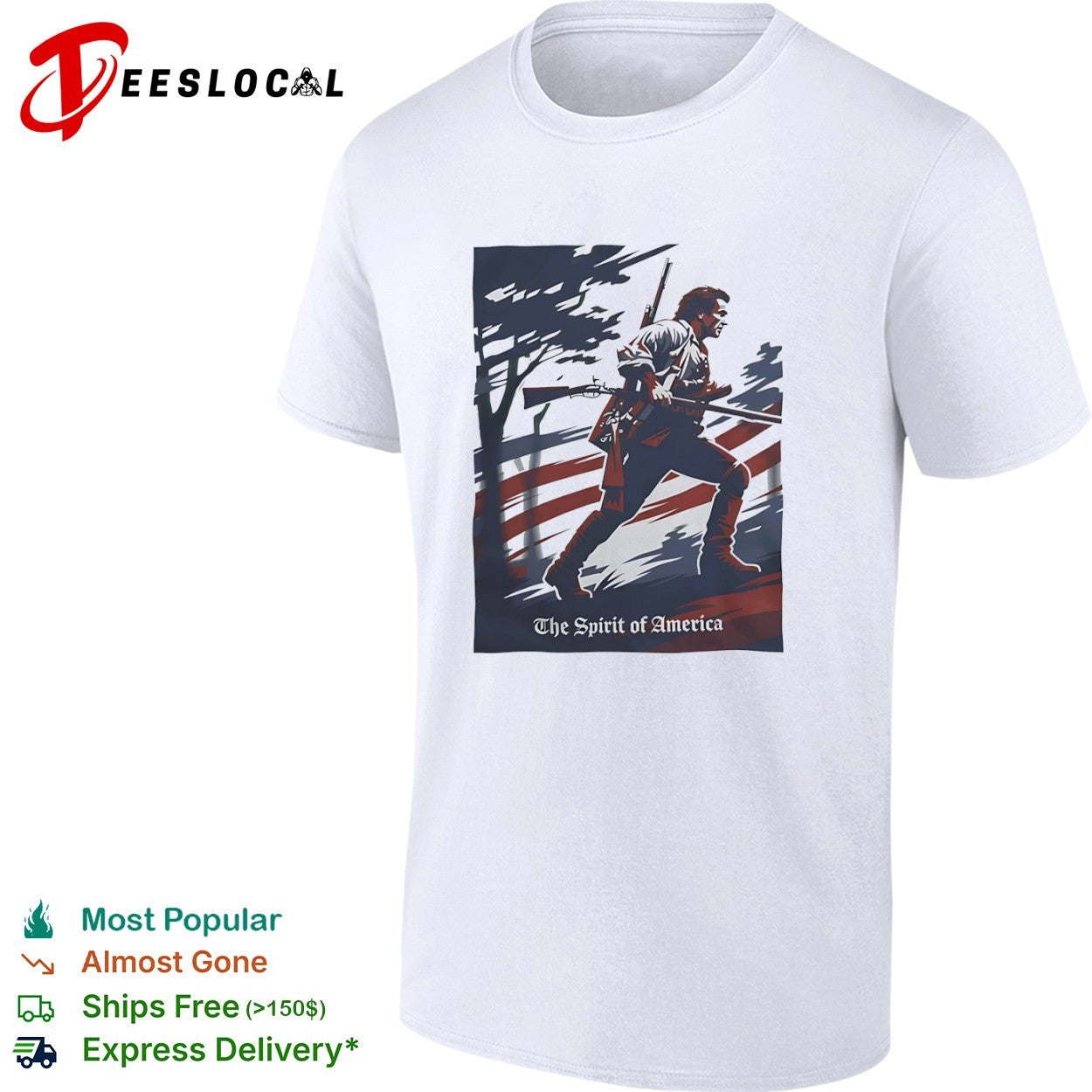 The Patriot Benjamin Martin The Spirit of America Mel Gibson Historical War shirt