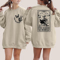 The Reader Tarot Card Sweatshirt, Skeleton Reading Sweatshirt, Book Lover Gift For Women, Book Lover Sweatshirt, Tarot...