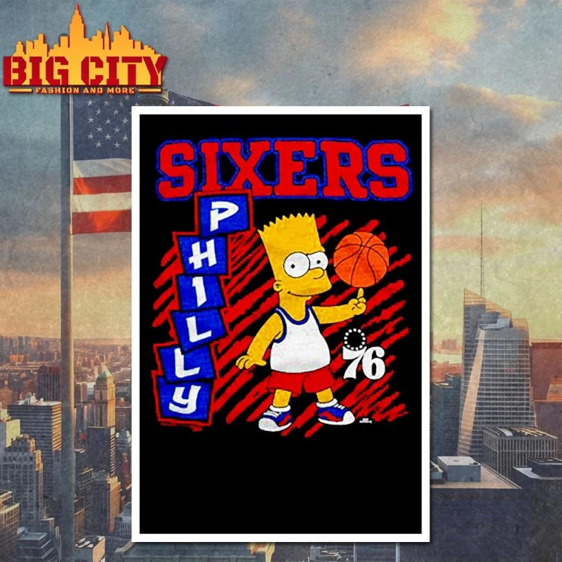The Simpsons Bart x Philadelphia 76ers shirt