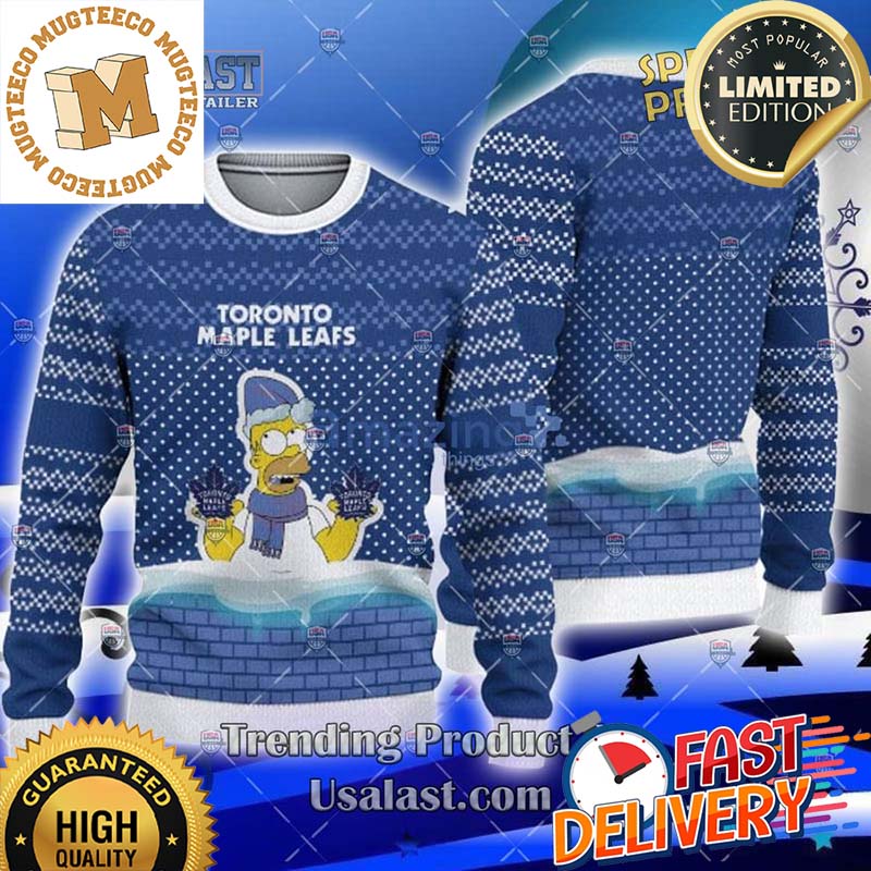 The Simpsons Toronto Maple Leafs Ugly Christmas Sweater For Holiday 2023 Xmas Gifts