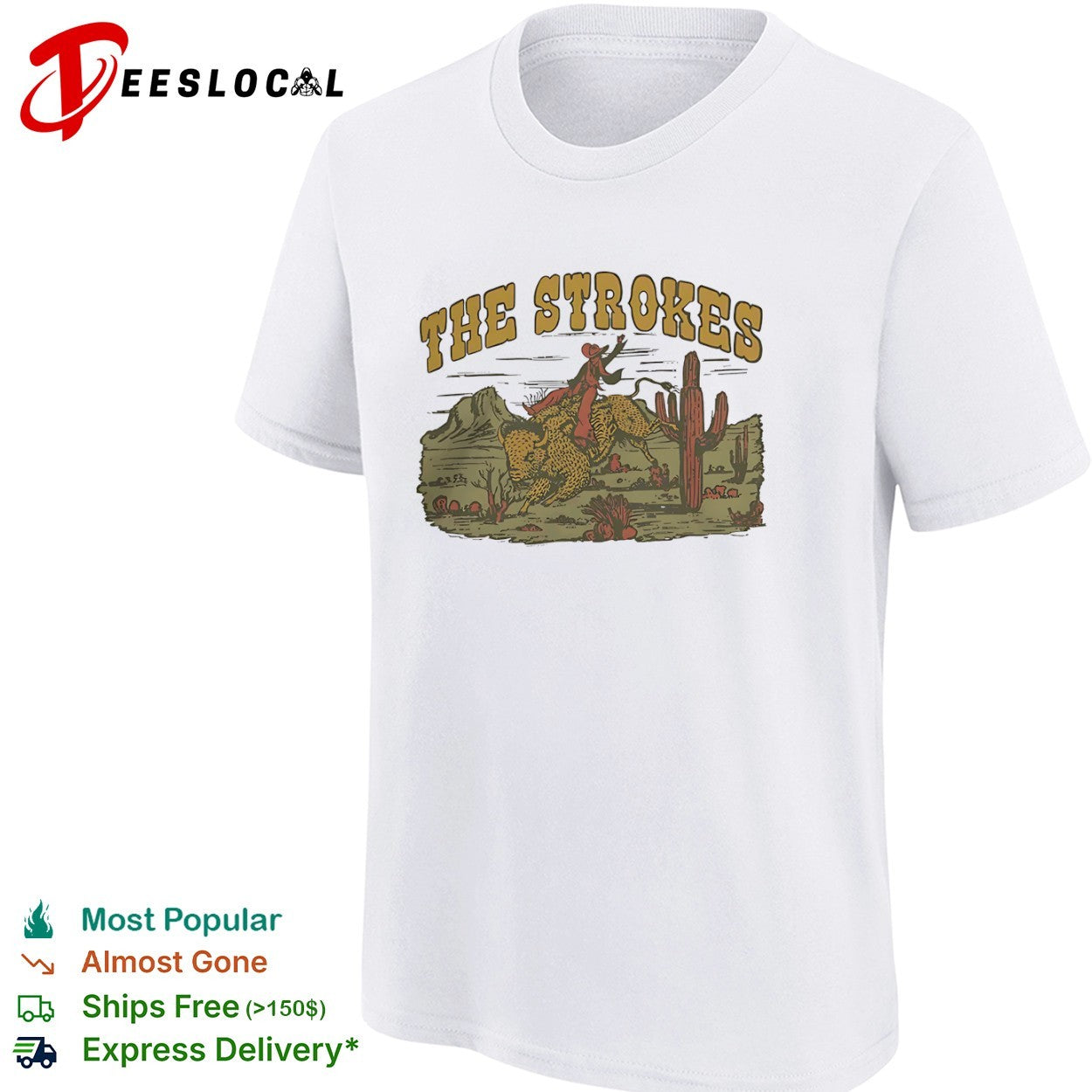The Strokes Bison Cowboy Western Music Band Desert shirt
