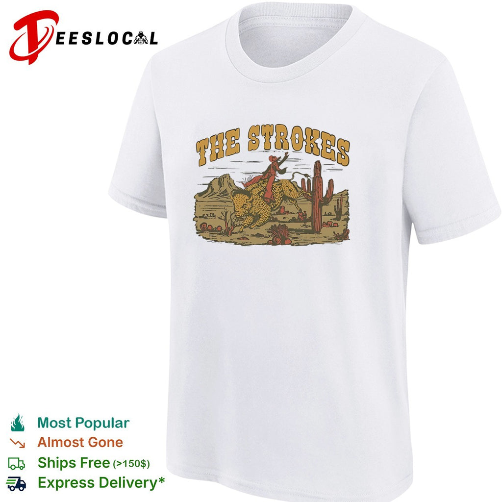 The Strokes cowboy riding buffalo desert shirt