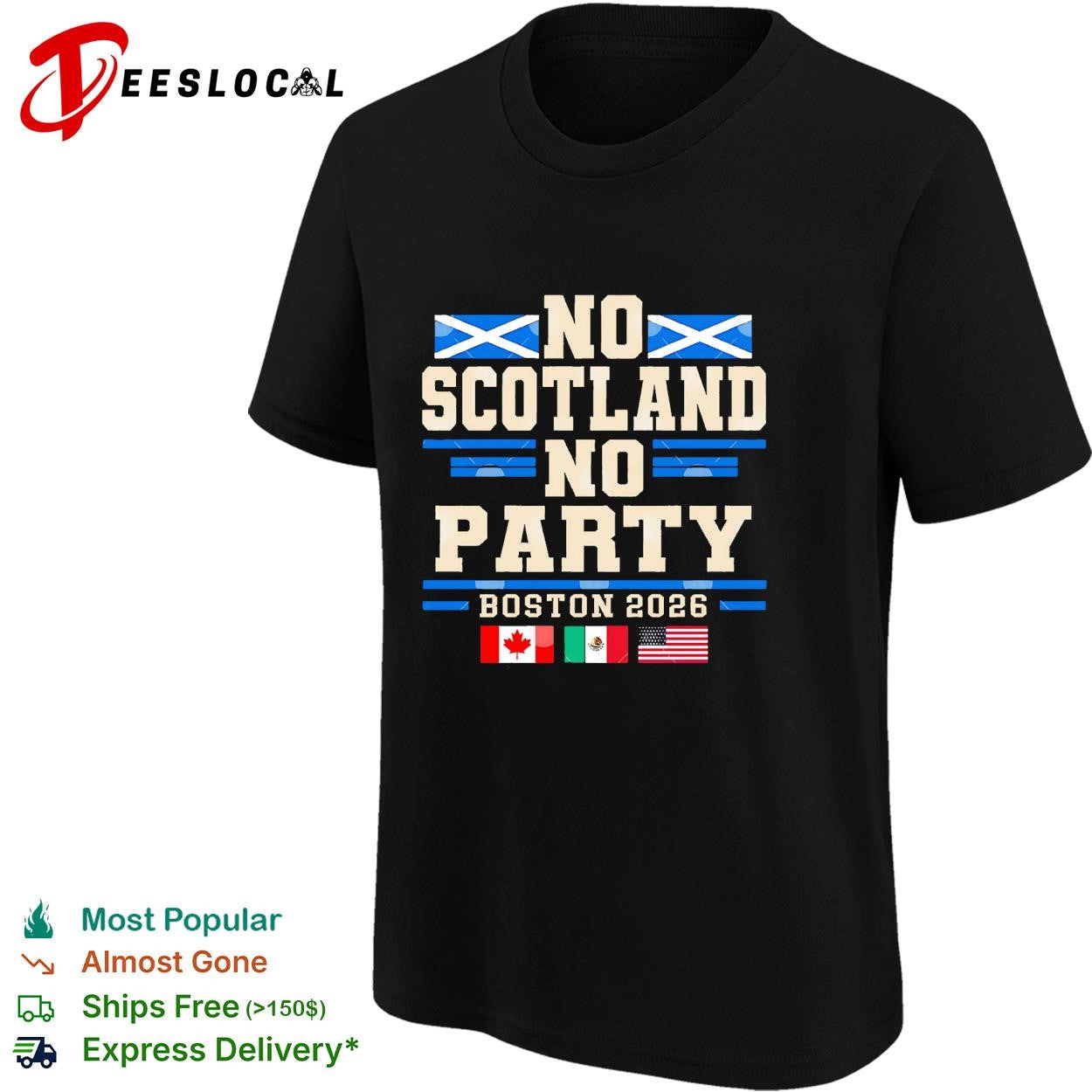 The Tartan Army No Scotland No Party Canada Mexico USA flags shirt