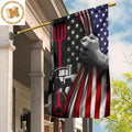 The US Tractor Farmer Flag Inside American Flag Gift Farming Independence Day 4Th Of July 2 Sides Garden House Flag