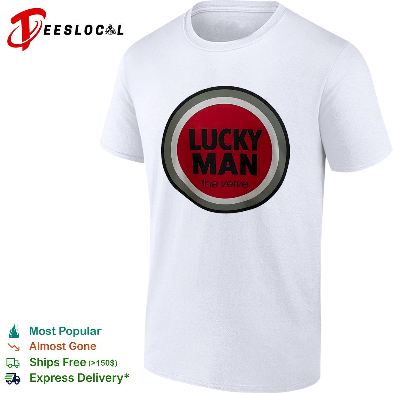 The Verve Lucky Man logo music shirt