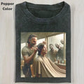 The Walking Dead Vintage Graphic Tee, Rick Grimes Hair Cutting Daryl Dixon T-Shirt, TV Series Tee, Unisex Meme Cringe...