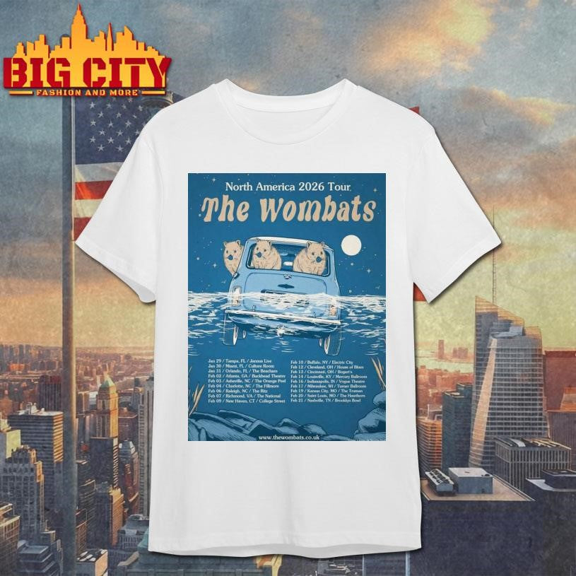 The Wombats North America 2026 Tour Canvas Wall Art Poster Shirt