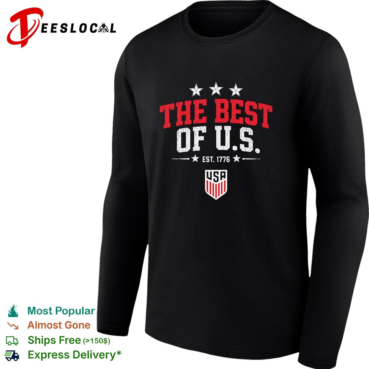 The best of US est 1776 USA soccer shirt