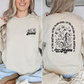 There Was Jesus Hoodie - Cotton Religiously Designed Sweater with Wild Flowers, Featuring Jesus and Bible Quotes, Light...