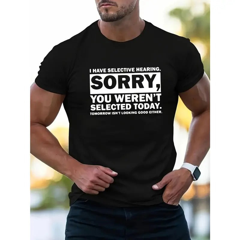 Thickened Boutique Cotton Round Neck Short Sleeve Funny Letter Printed T-Shirt - High-Quality Summer Men's Clothing
