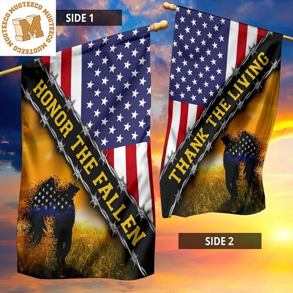 Thin Line Honor The Fallen American Flag Remembrance Fallen Law Enforcement Men And Women 2 Sides Garden House Flag