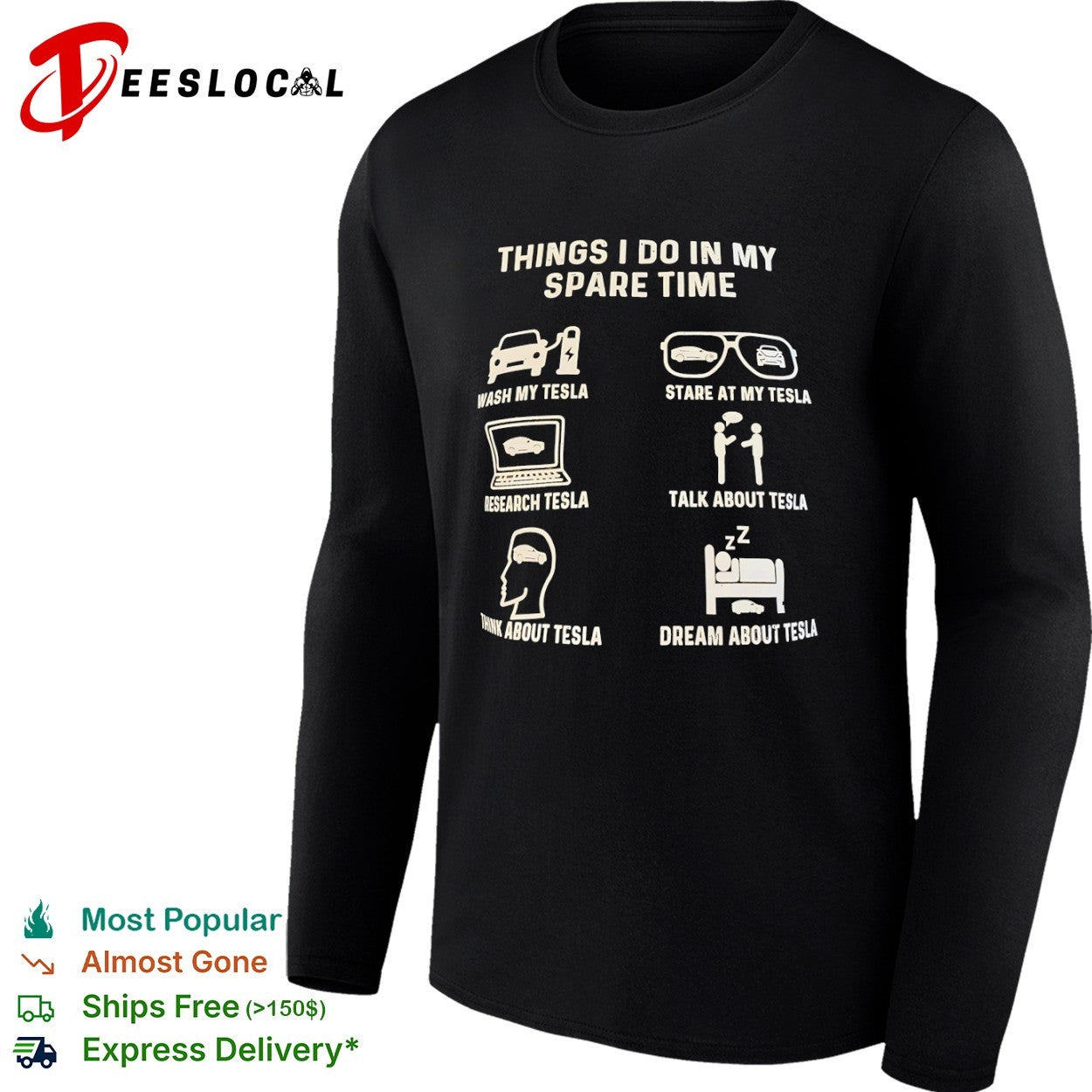 Things I do in my spare time Tesla hobbies shirt