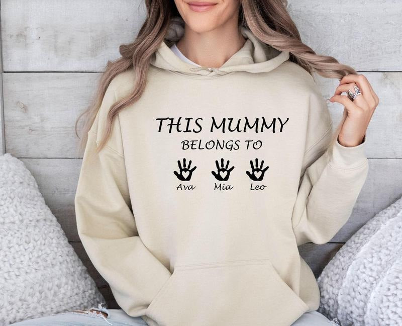 This Mummy Belongs, Custom Mama Hoodie Sweatshirt T-shirt, Personalized Mum, Mummy Gift, New Mom Gift, Mother's Day Gift,...
