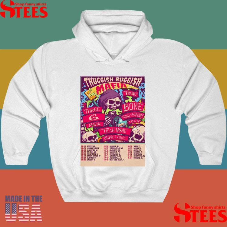 Three 6 Mafia And Bone Thugs-n-harmony Thuggish Ruggish Mafia Tour 2025 Dates T-shirt