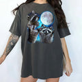 Three Raccoons Moon Shirt, Funny Retro Raccoon Vintage Graphic Tee, Raccoon Meme Tee, Retro Y2k Galaxy Raccoon Shirt,...