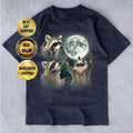 Three Raccoons Vintage Graphic T-shirts Retro Raccoon Moon Tshirt Raccoon Lovers Funny Raccon Tee Oversized Washed Tee...