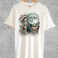 Three Raccoons Vintage Shirt, Retro Raccoon Moon Tshirt, Raccoon Lovers T Shirt, Funny Raccon Tee, Oversized Washed Tee,...
